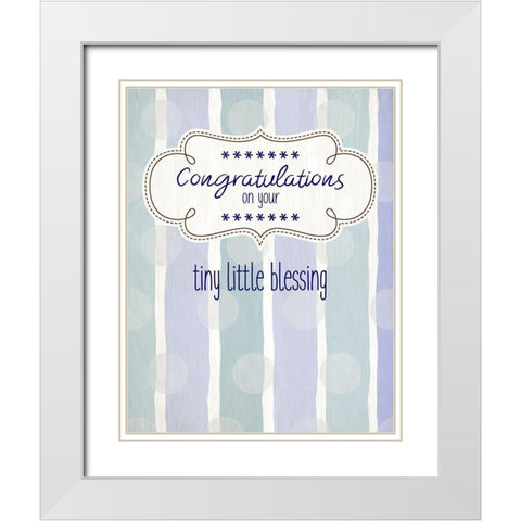 Tiny Little Blessing Boy White Modern Wood Framed Art Print with Double Matting by Kimberly, Allen