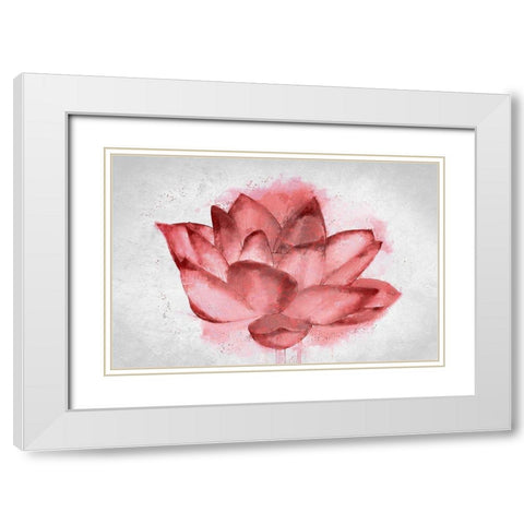 Lotus Blossom White Modern Wood Framed Art Print with Double Matting by Kimberly, Allen