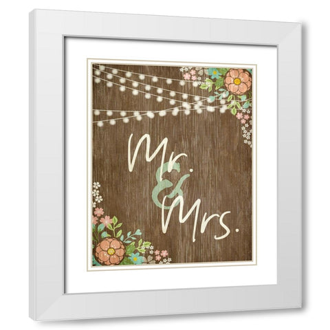 Mr and Mrs Rustic White Modern Wood Framed Art Print with Double Matting by Kimberly, Allen