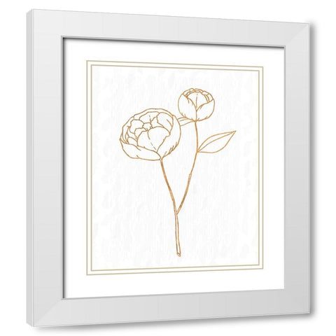 Copper Botanical 1 White Modern Wood Framed Art Print with Double Matting by Kimberly, Allen