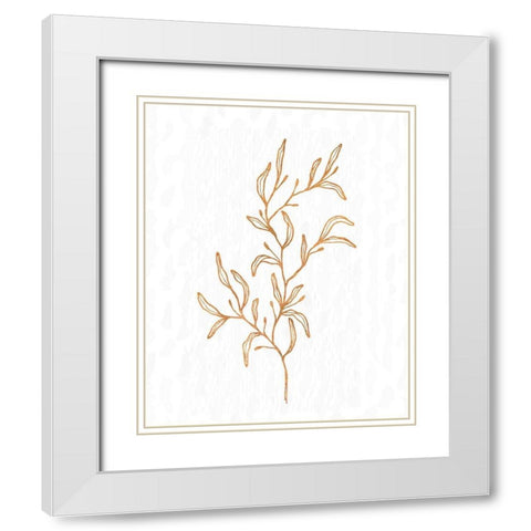Copper Botanical 2 White Modern Wood Framed Art Print with Double Matting by Kimberly, Allen