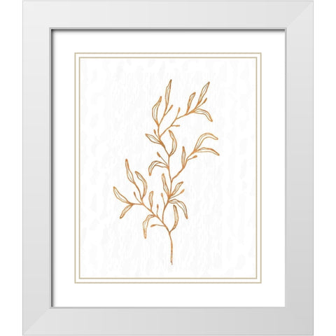 Copper Botanical 2 White Modern Wood Framed Art Print with Double Matting by Kimberly, Allen