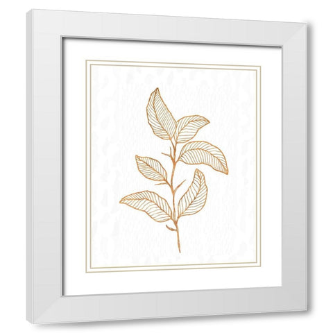 Copper Botanical 4 White Modern Wood Framed Art Print with Double Matting by Kimberly, Allen