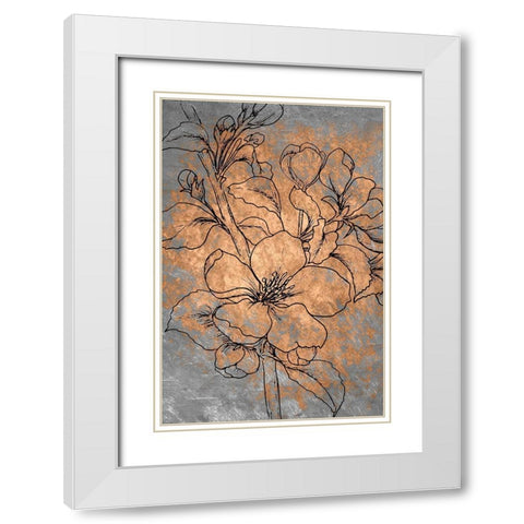 Blossoms White Modern Wood Framed Art Print with Double Matting by Kimberly, Allen