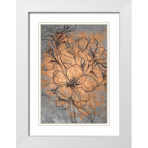 Blossoms White Modern Wood Framed Art Print with Double Matting by Kimberly, Allen