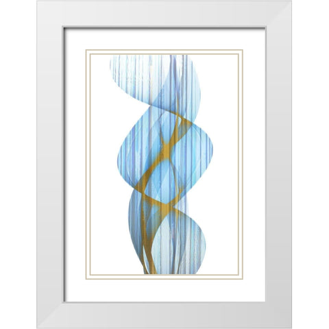 Blue Stripe White Modern Wood Framed Art Print with Double Matting by Kimberly, Allen