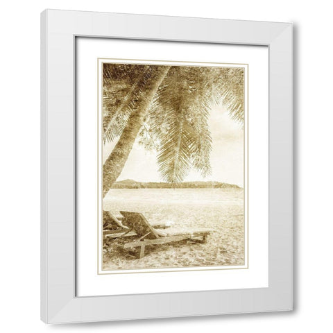 A Day at the Beach 1 White Modern Wood Framed Art Print with Double Matting by Kimberly, Allen