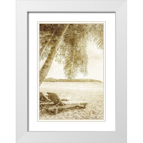 A Day at the Beach 1 White Modern Wood Framed Art Print with Double Matting by Kimberly, Allen