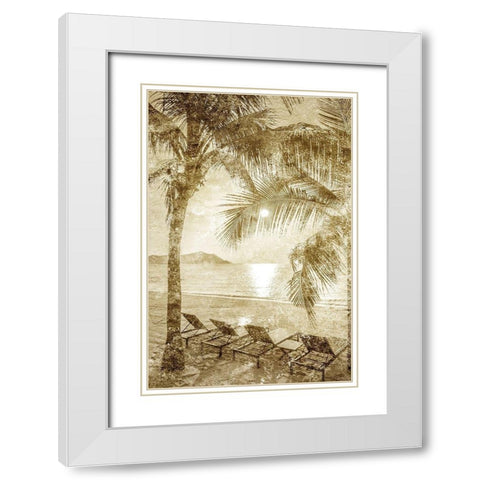 A Day at the Beach 2 White Modern Wood Framed Art Print with Double Matting by Kimberly, Allen