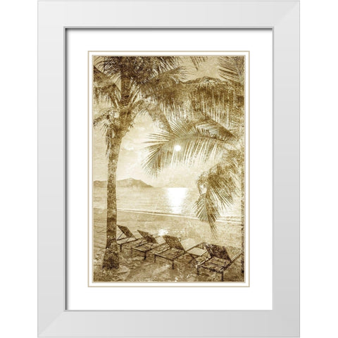 A Day at the Beach 2 White Modern Wood Framed Art Print with Double Matting by Kimberly, Allen