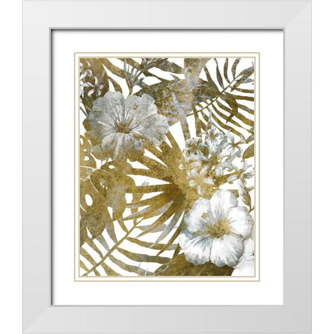 Tropic Bloom 1 White Modern Wood Framed Art Print with Double Matting by Kimberly, Allen