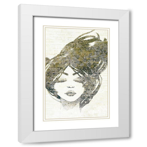 Golden Dreams 2 White Modern Wood Framed Art Print with Double Matting by Kimberly, Allen
