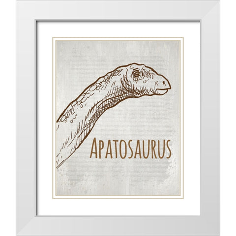 Dinosaur 2 White Modern Wood Framed Art Print with Double Matting by Kimberly, Allen