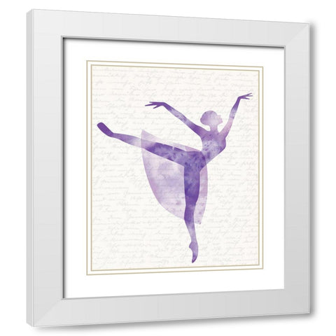 Dance 3 White Modern Wood Framed Art Print with Double Matting by Kimberly, Allen