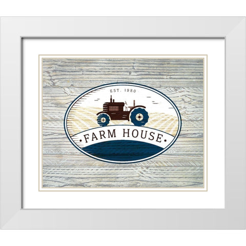 Farm House White Modern Wood Framed Art Print with Double Matting by Kimberly, Allen