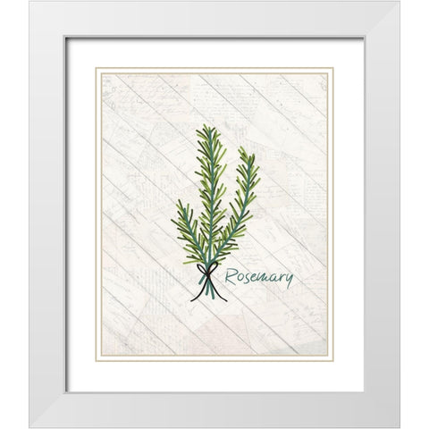 Fresh Herbs 1 White Modern Wood Framed Art Print with Double Matting by Kimberly, Allen