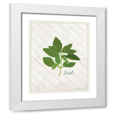 Fresh Herbs 3 White Modern Wood Framed Art Print with Double Matting by Kimberly, Allen