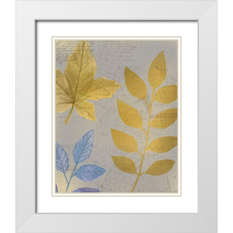 Autumn Gold 1 White Modern Wood Framed Art Print with Double Matting by Kimberly, Allen