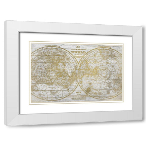 No 2 The World White Modern Wood Framed Art Print with Double Matting by Kimberly, Allen