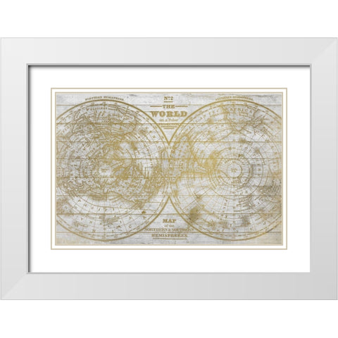 No 2 The World White Modern Wood Framed Art Print with Double Matting by Kimberly, Allen