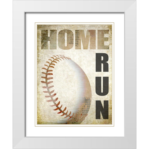 Home Run White Modern Wood Framed Art Print with Double Matting by Kimberly, Allen
