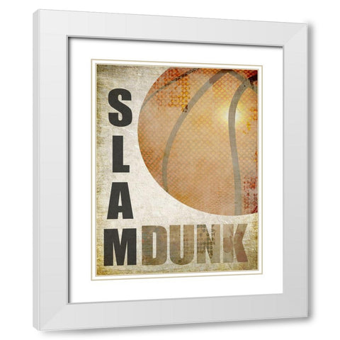 Slam Dunk White Modern Wood Framed Art Print with Double Matting by Kimberly, Allen