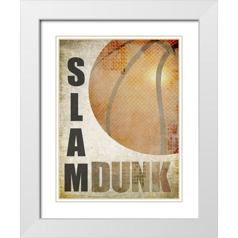 Slam Dunk White Modern Wood Framed Art Print with Double Matting by Kimberly, Allen