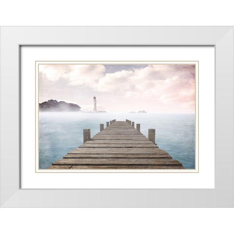 Out to Sea Scene White Modern Wood Framed Art Print with Double Matting by Allen, Kimberly