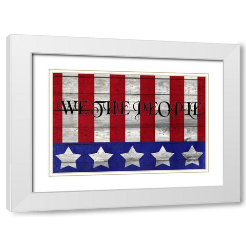 We the People White Modern Wood Framed Art Print with Double Matting by Kimberly, Allen
