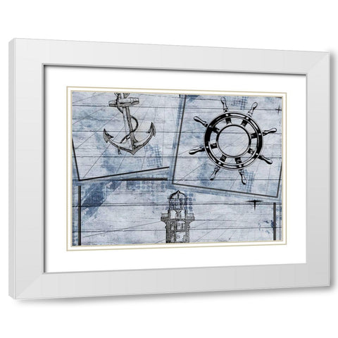 Nautical Day White Modern Wood Framed Art Print with Double Matting by Kimberly, Allen