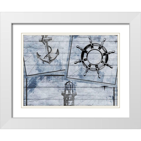 Nautical Day White Modern Wood Framed Art Print with Double Matting by Kimberly, Allen