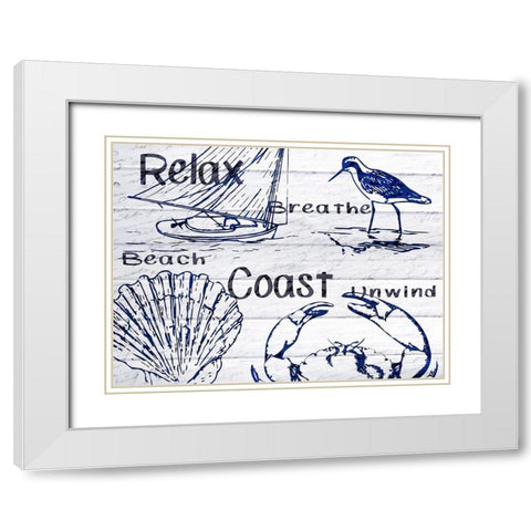 Beach Coast White Modern Wood Framed Art Print with Double Matting by Kimberly, Allen