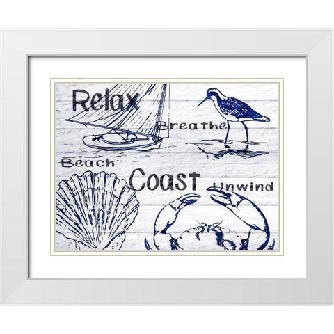 Beach Coast White Modern Wood Framed Art Print with Double Matting by Kimberly, Allen