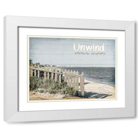 Unwind White Modern Wood Framed Art Print with Double Matting by Kimberly, Allen