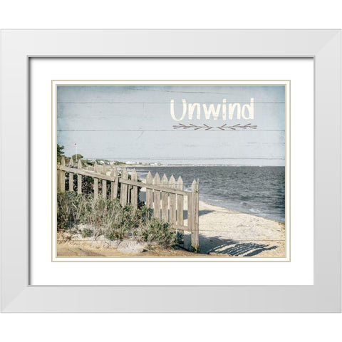 Unwind White Modern Wood Framed Art Print with Double Matting by Kimberly, Allen
