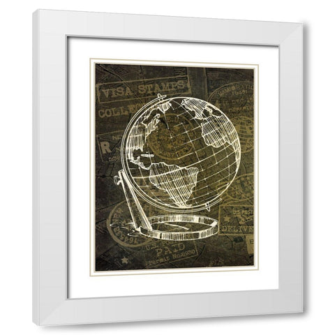 Wanderlust 4 White Modern Wood Framed Art Print with Double Matting by Kimberly, Allen