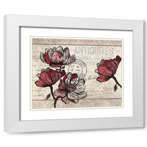Magnolia Series 2 White Modern Wood Framed Art Print with Double Matting by Kimberly, Allen