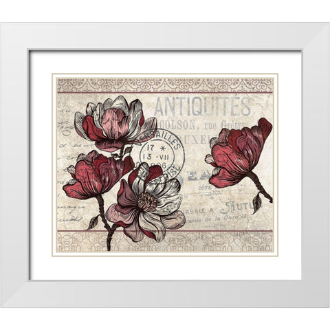Magnolia Series 2 White Modern Wood Framed Art Print with Double Matting by Kimberly, Allen