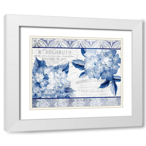 Hydrangea 2 White Modern Wood Framed Art Print with Double Matting by Kimberly, Allen