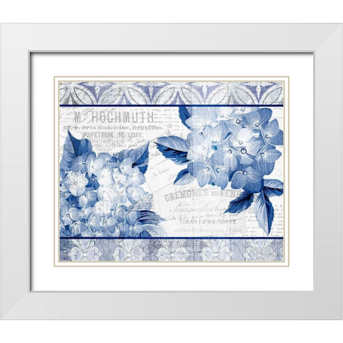 Hydrangea 2 White Modern Wood Framed Art Print with Double Matting by Kimberly, Allen