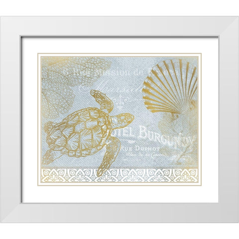 Azure Coastal Calm Series 2 White Modern Wood Framed Art Print with Double Matting by Kimberly, Allen
