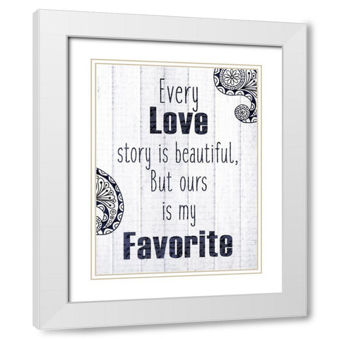 Always Love 1 White Modern Wood Framed Art Print with Double Matting by Kimberly, Allen