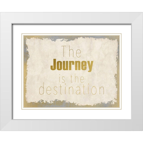 LIfes Journey 1 White Modern Wood Framed Art Print with Double Matting by Kimberly, Allen