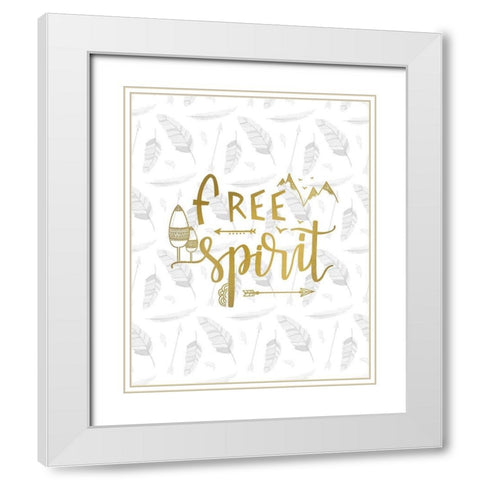 Feathered Spirit White Modern Wood Framed Art Print with Double Matting by Kimberly, Allen