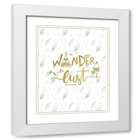 Feathered Wander White Modern Wood Framed Art Print with Double Matting by Kimberly, Allen