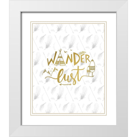 Feathered Wander White Modern Wood Framed Art Print with Double Matting by Kimberly, Allen