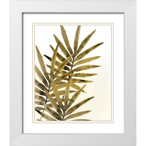 Ferns 1 White Modern Wood Framed Art Print with Double Matting by Kimberly, Allen