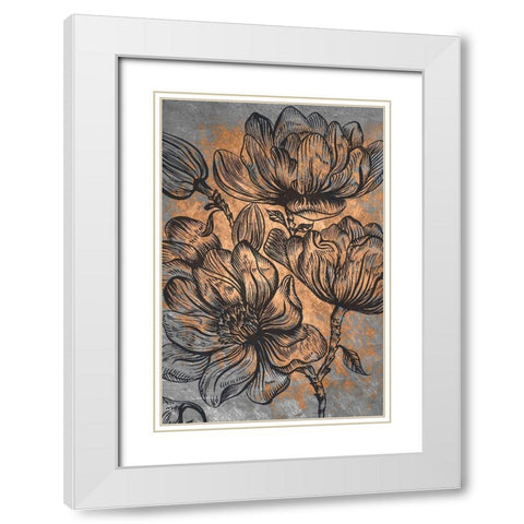 Magnolia Blossoms White Modern Wood Framed Art Print with Double Matting by Kimberly, Allen