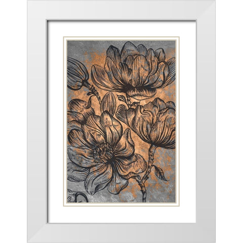 Magnolia Blossoms White Modern Wood Framed Art Print with Double Matting by Kimberly, Allen