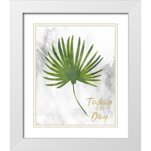 Today is My Day White Modern Wood Framed Art Print with Double Matting by Kimberly, Allen